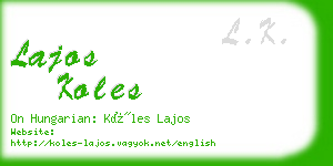 lajos koles business card